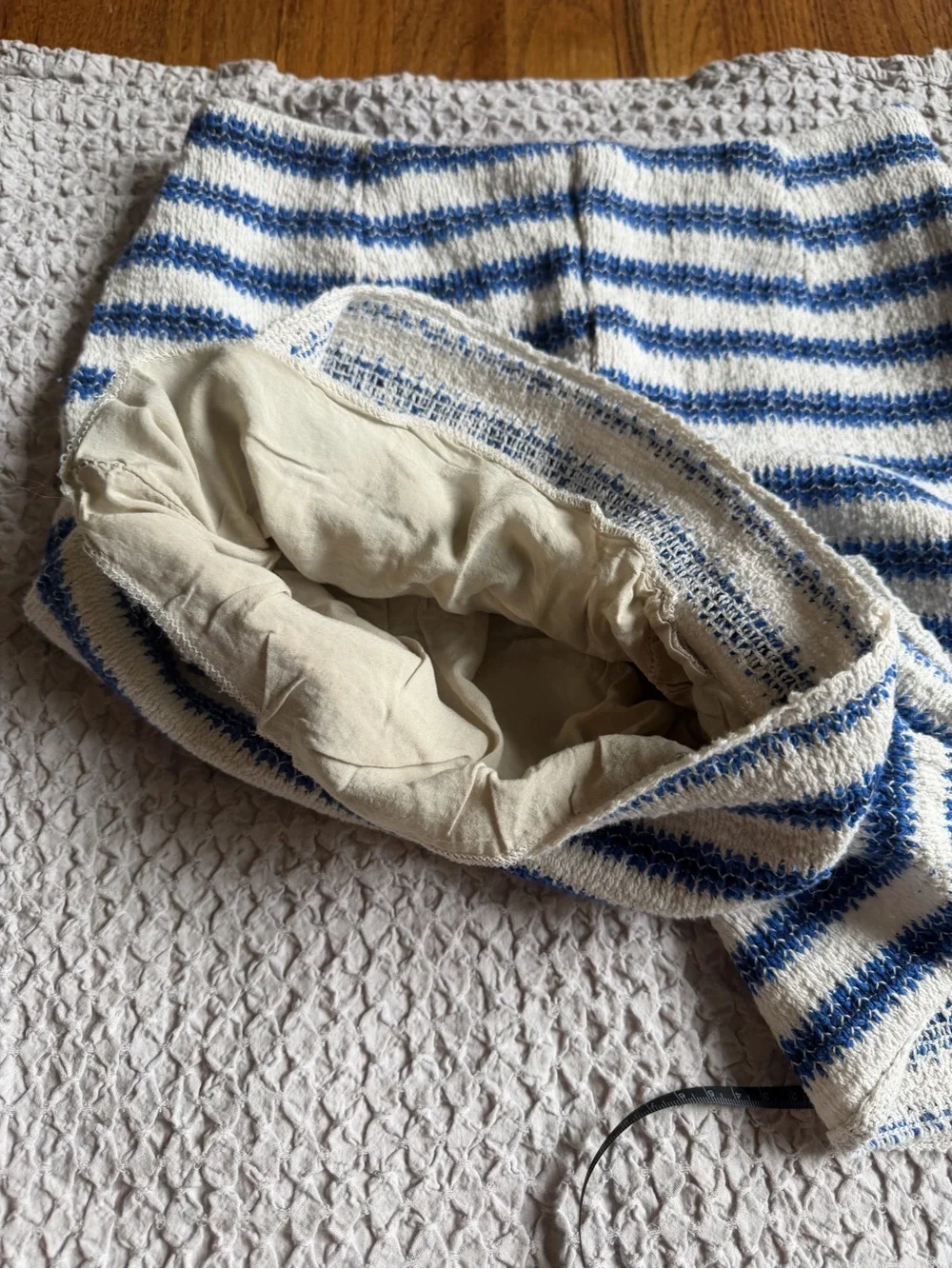 Opullence Paris Malika Blue White Striped Knit Shorts Made in France S